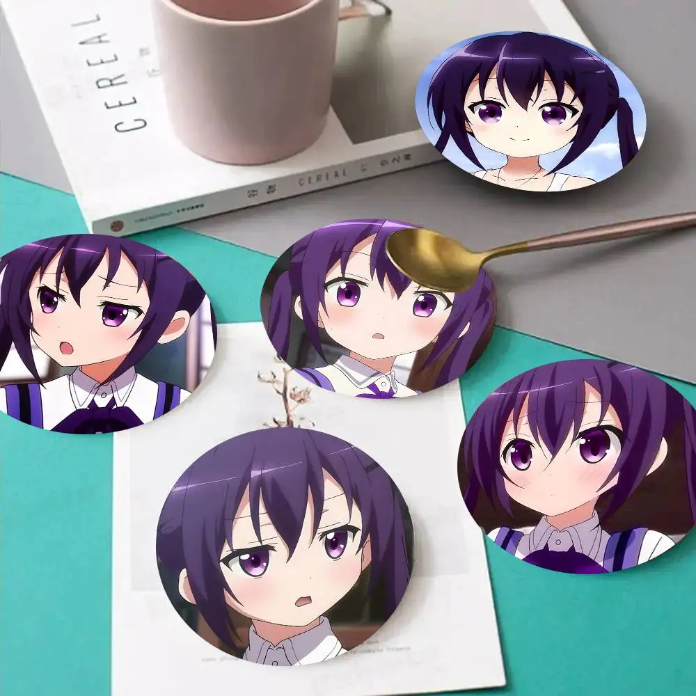 1pc Rize Tedeza Anime Characters Wooden Coaster Colour Printing Cup Mat Home Desk Decoration Gifts