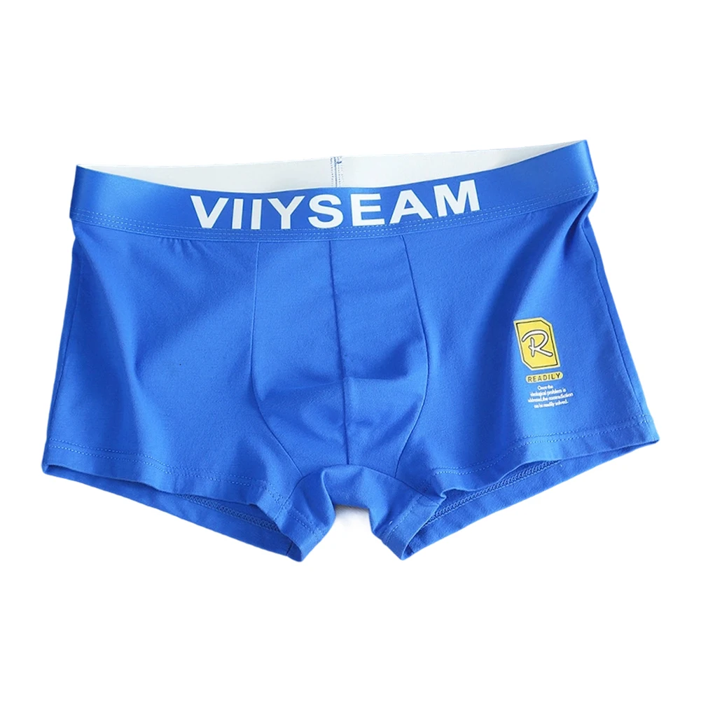 

Brand New Condition Breathable Sleepwear Comfortable Fit Cotton Blend Fabric Comfortable Men's Underwear Dark Blue