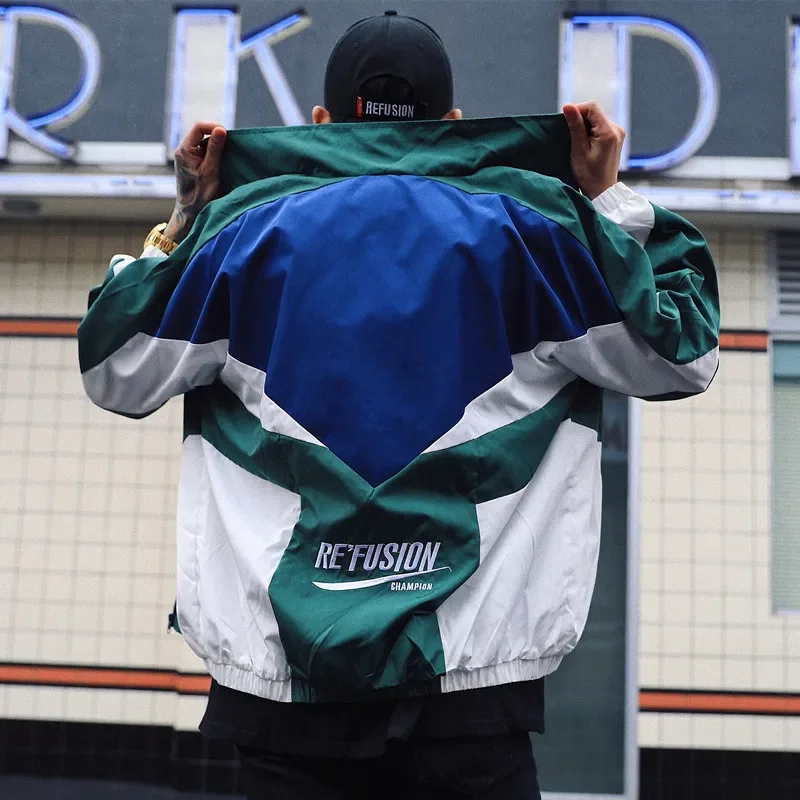 

College Style Varsity Jacket Men Spring Letter Embroidery Bomber Jacket Casual Street Loose Patchwork Zipper Coat Women Couple
