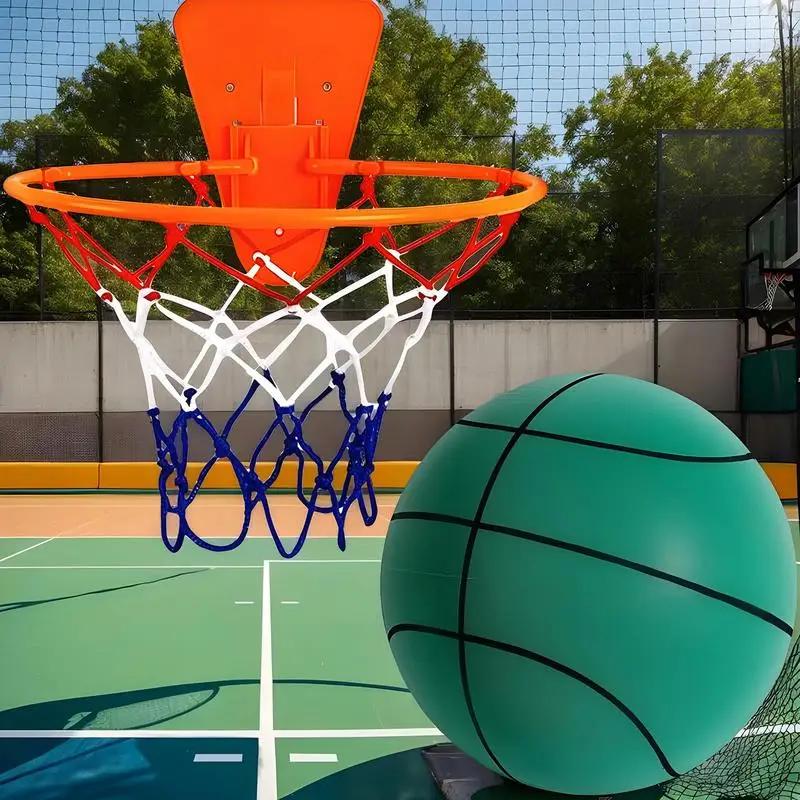كرة سلة ناعمة داخلية بدون صوت كرة سلة داخلية مع طوق بدون ضوضاء كرة رياضية معدات ترتد ناعمة لشقة صالة الألعاب الرياضية المنزلية