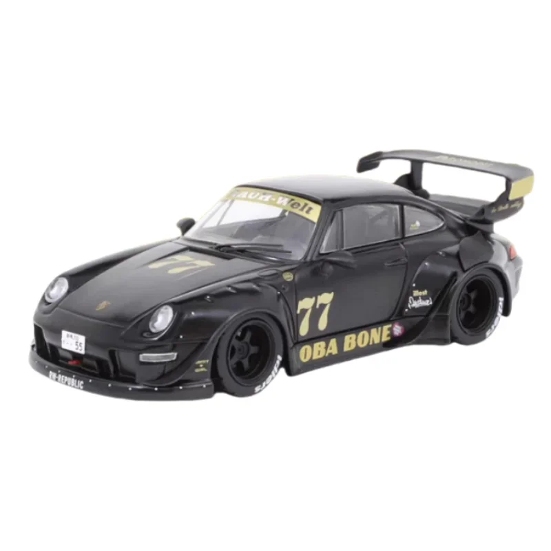 1:43 Porsche modified RWB 930 993 wide-body alloy model, children's collection of decorative toys, holiday gifts for children.