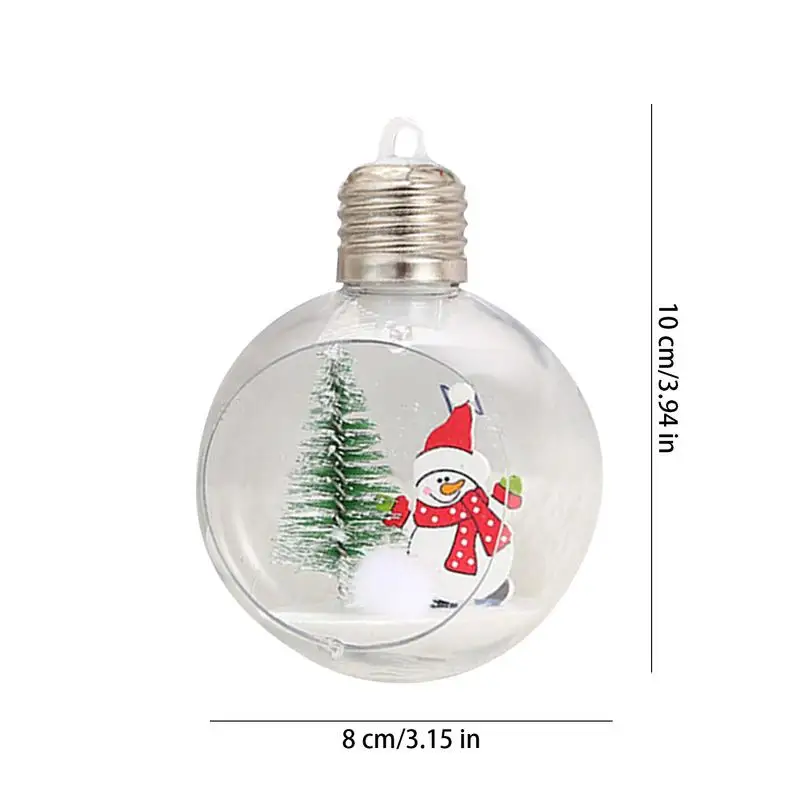 2pc Transparent Ball Light PVC Hanging Bulb Christmas Trees Bauble Ornament Wedding Gift Present Party Home Christmas Decoration