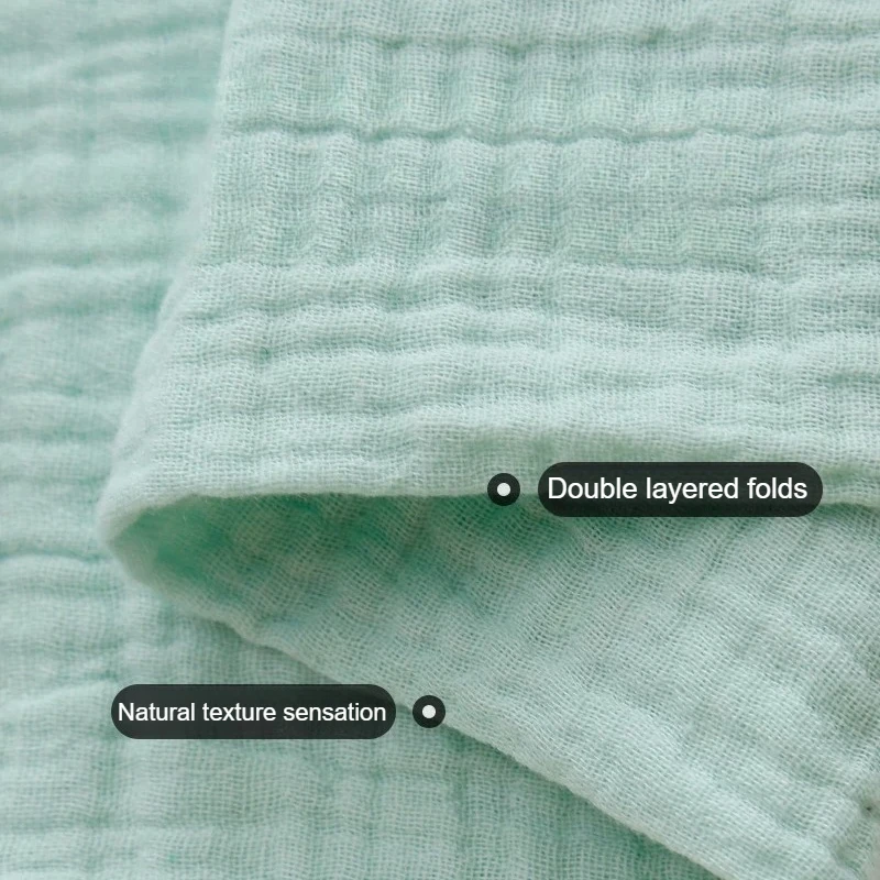 Pure Cotton Double-layer Gauze Fabric Solid Color Soft Breathable Warm for DIY Sewing Baby Clothing,Pillows,Towels,Home Clothes