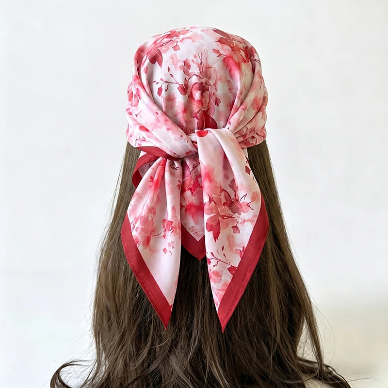 

Fashion Scarf Square Turban Hijab Print Handkerchief Headscarf Neckerchief Bandana Shawl Headband Windproof Luxury Female Wraps