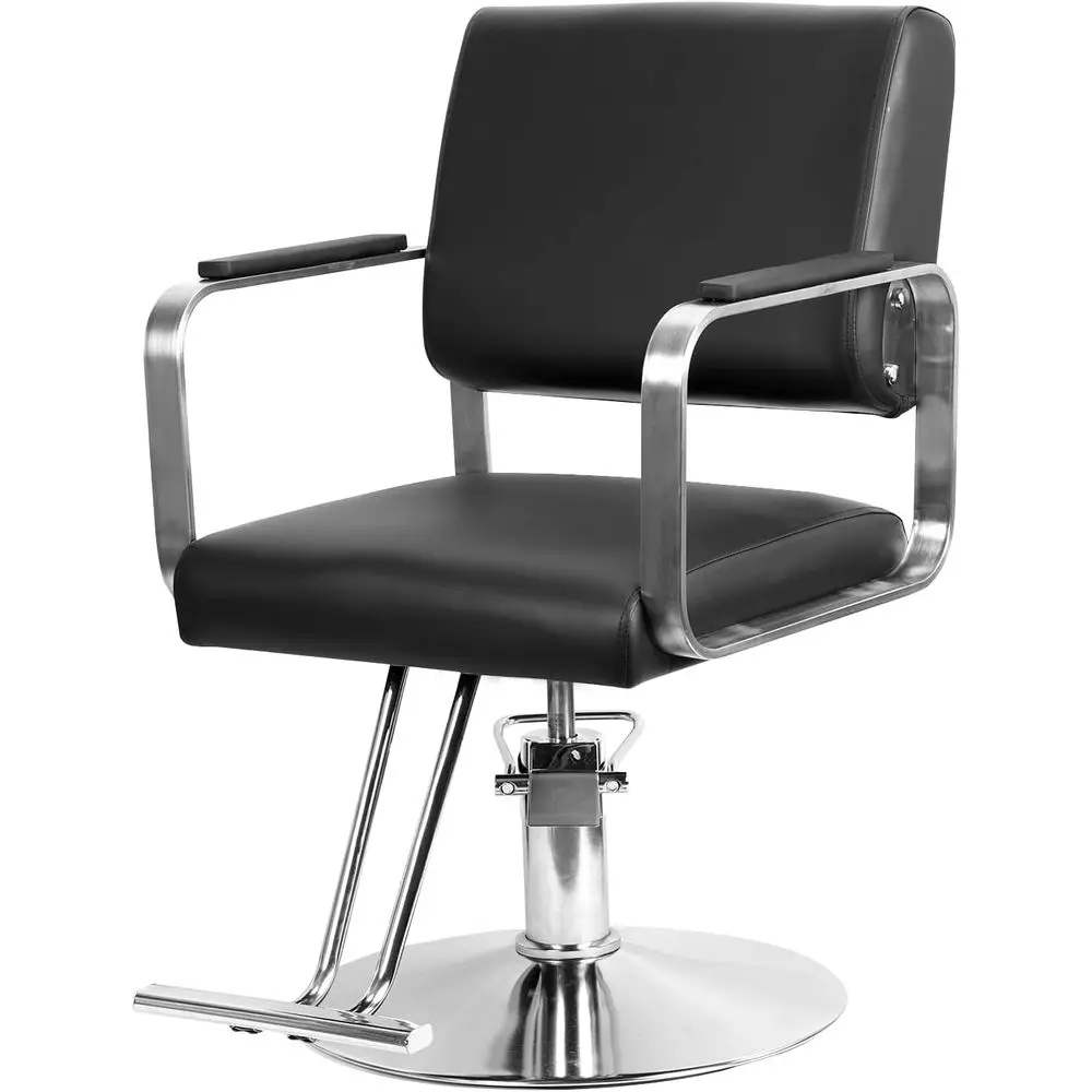 

Hydraulic Barber Chair – Heavy Duty Salon Styling Chair with 360° Swivel, Height Adjustable (36.64-39.4), Ergonomic Backrest & H
