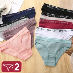 2Pcs/Set M-XXL Cotton Panties for Women Letter Belt Briefs Sexy Low Rise Underwear Ladies Panty Girl Big Size Intimates Lingerie