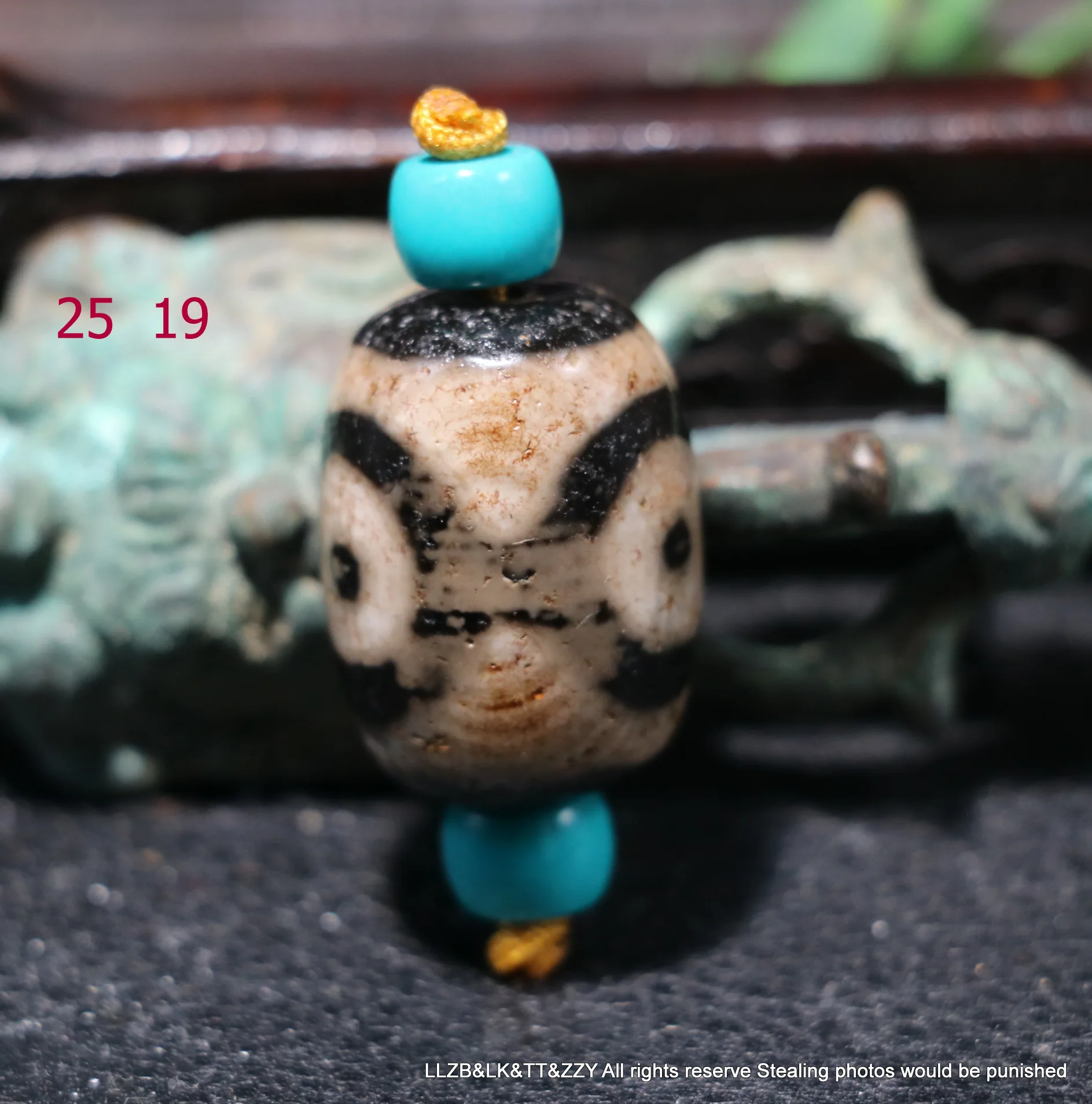 

Magic Tibetan Top old Agate Tiger Tooth 3 Eyes Big Daluo dZi Bead Amulet Zzy LKbrother Talisman UPD220607A4