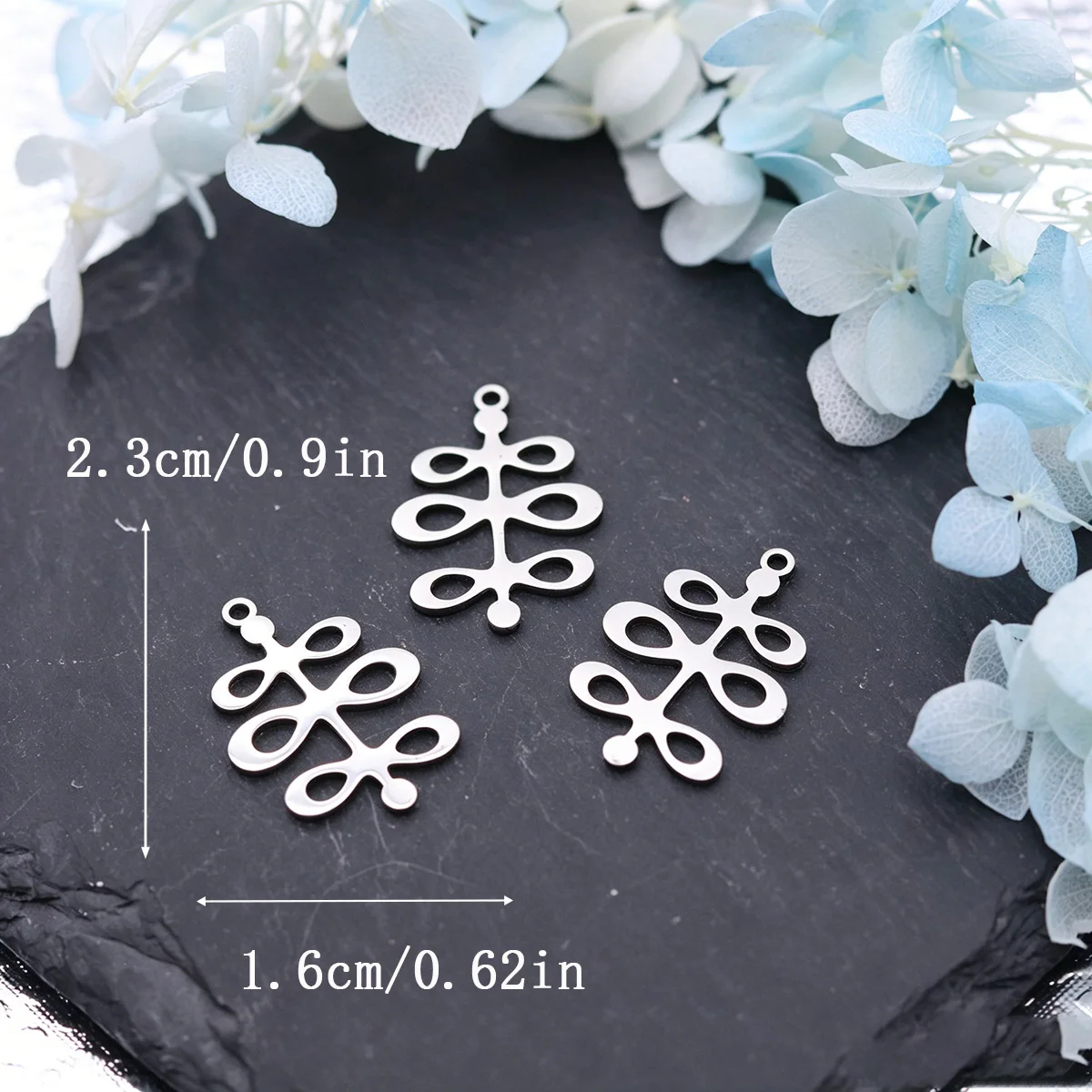 3pcs Stainless Steel Leaf Infinity Charms Connector For Earring Necklace DIY Jewelry Making Handmade Craft