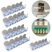 Wall Spice Clips Bottle Rack Kitchen Storage Seasoning Jar Storage Rack Self Adhesive Bottle Clip Cabinet Organizer Door Hooks