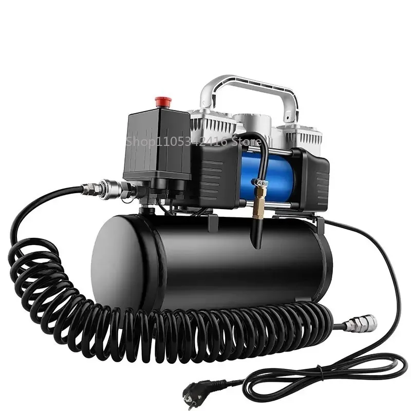 12V/220V Dual Voltage Small Air Compressor, Mini Car Tire Inflator & Spray Painting Air Pump for Home & Vehicle