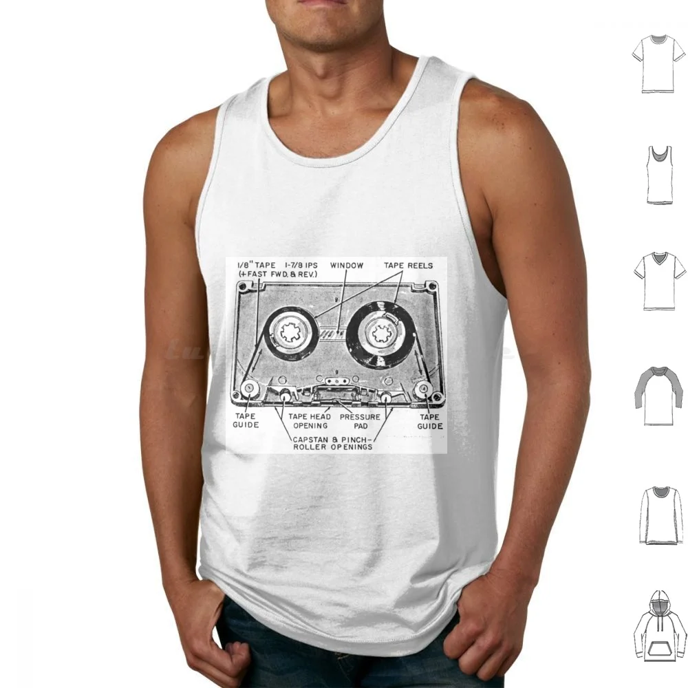 The Casette Tape Tank Tops Print Cotton Tape Casette Vinyl Old School Hiphop Hip Hop Analog