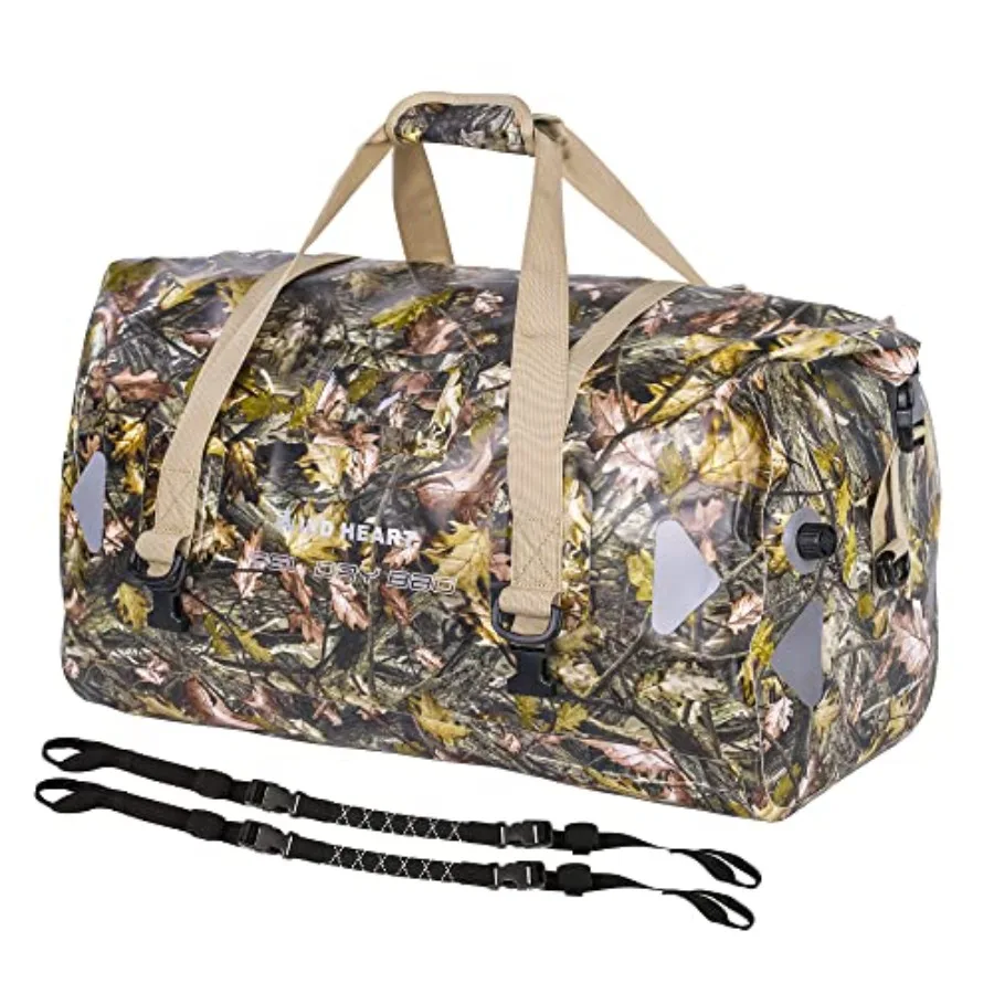 

WILD HEART Waterproof Motorcycle Duffel Bag PVC500D Double-bottom With Rope Straps and Inner Pocket for Kayaking, Camping, Boat