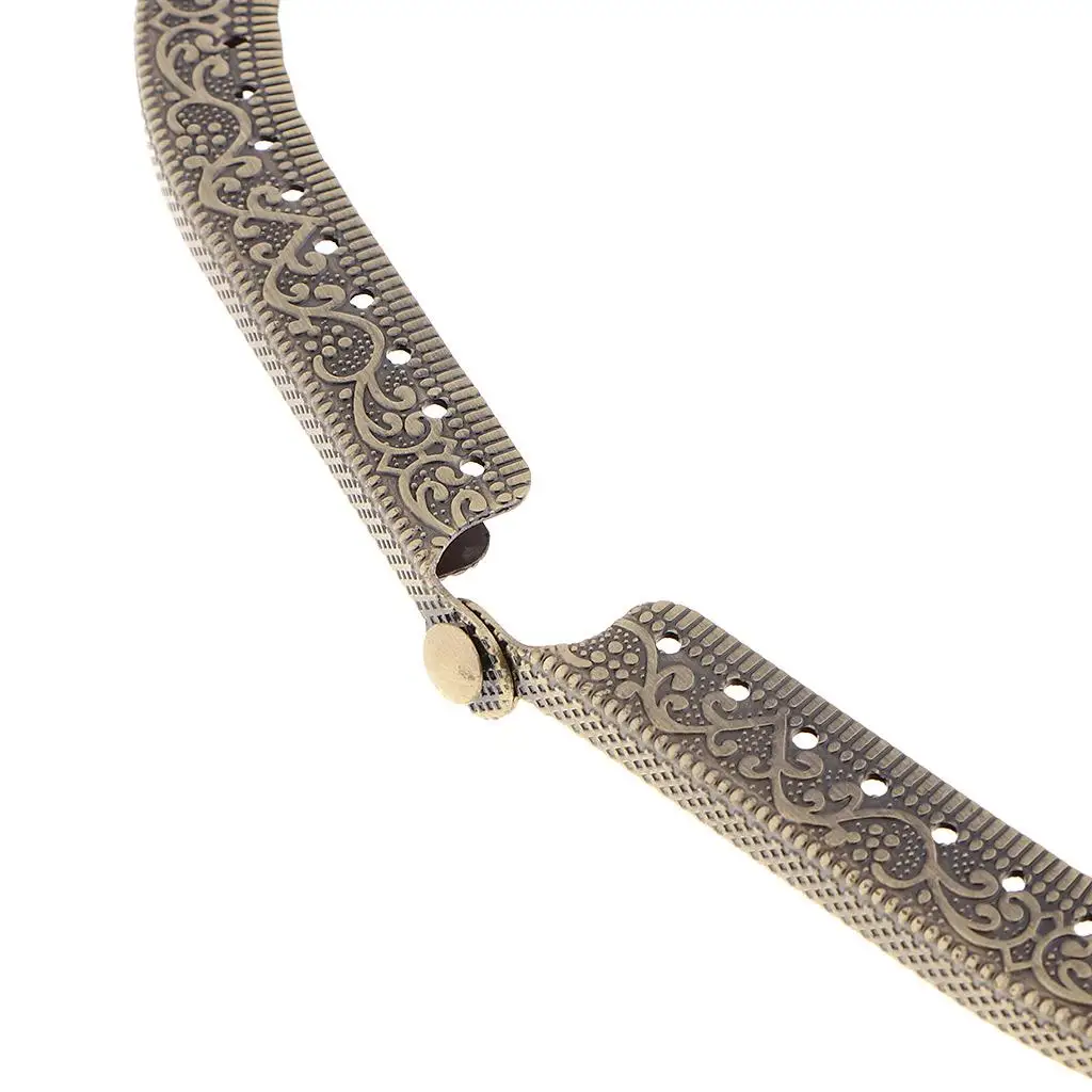 Metal Purse Frame Clasp Wooden Handle Arch Lock Handbag Accessories for DIY Purse Making Supplies