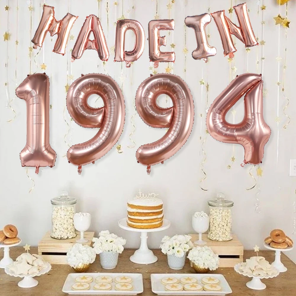 Birthday Balloon Set Year of Birth Number Balloon Birthday Party Decoration Aluminum Film Balloon Set