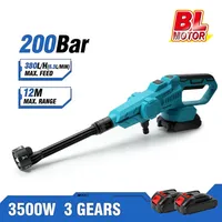 200Bar 3500W 3Gears Brushless Electric High Pressure Washer Cordless Car Washing Gun Water Gun for Makita 18V Battery