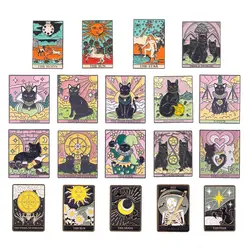 Punk Style Tarot Series Brooch Moon Sun Star Brooch Skull Paint Halloween Clothing Accessories Backpack Brooch Badge Lapel Pins