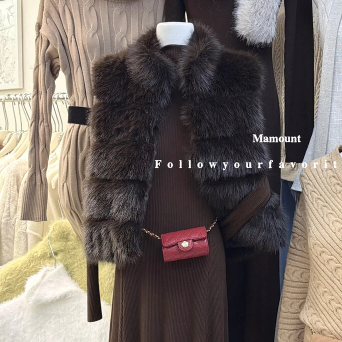 Kamizelka zimowa damska Bjtz ze sztucznego futra, bez rękawów, średniej długości, wysokiej jakości, ciepła, wygodna, elegancka, minimalistyczna, jesienno-zimowa, codzienna.