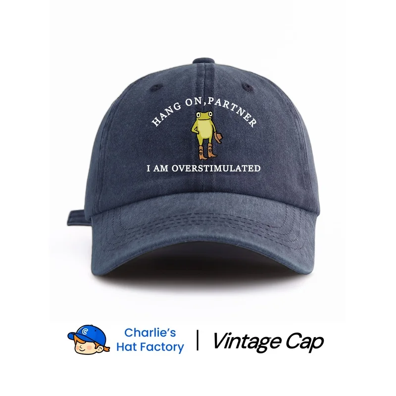1 pc hang on,paptner Print Washed Baseball Cap, Classic Casual Stylish Vintage Soft Sweatband Adjustable Size Lightweight