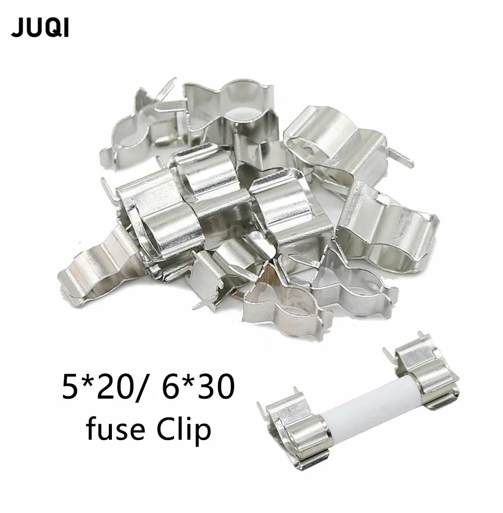 50/100pcs 6*30mm Plug-in Fuse Clip 5X20MM Insurance Header Copper Clamp Fuse Tube Support Fuse Holder For 5x20 6x30mm