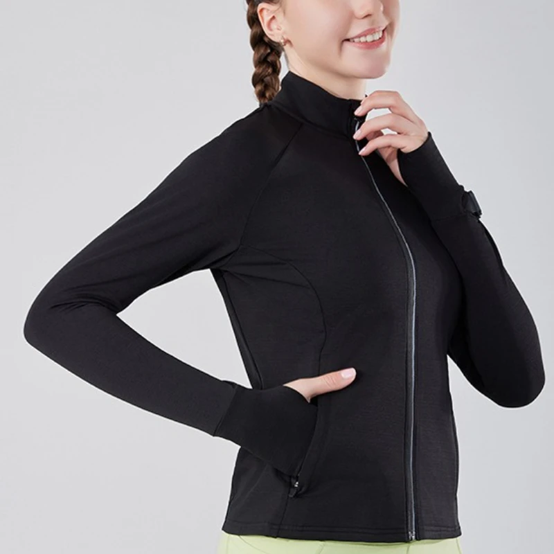 Women  New  Casual  Loose Simple  Shirt  Autumn  Lapel  Sports Jacket  Long Sleeve  Quick Dry  Fitness Clothes  Yoga Clothes