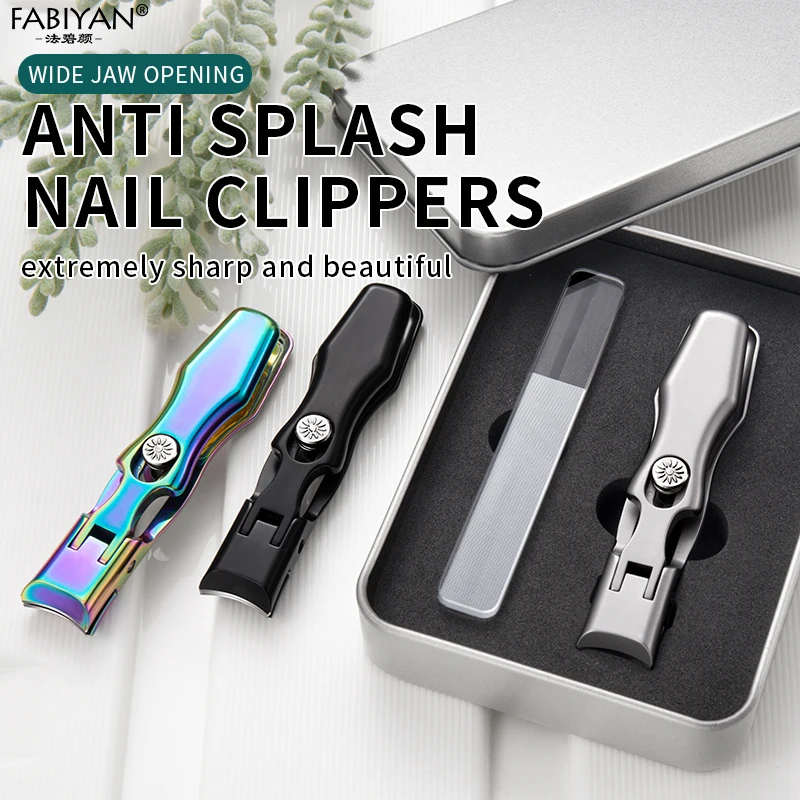 

Anti-splash Nail Clippers For Thick Nails Trimmer Wipe Jaw Opening Manicure Fingernail Toenail Cutter Scissors Tools