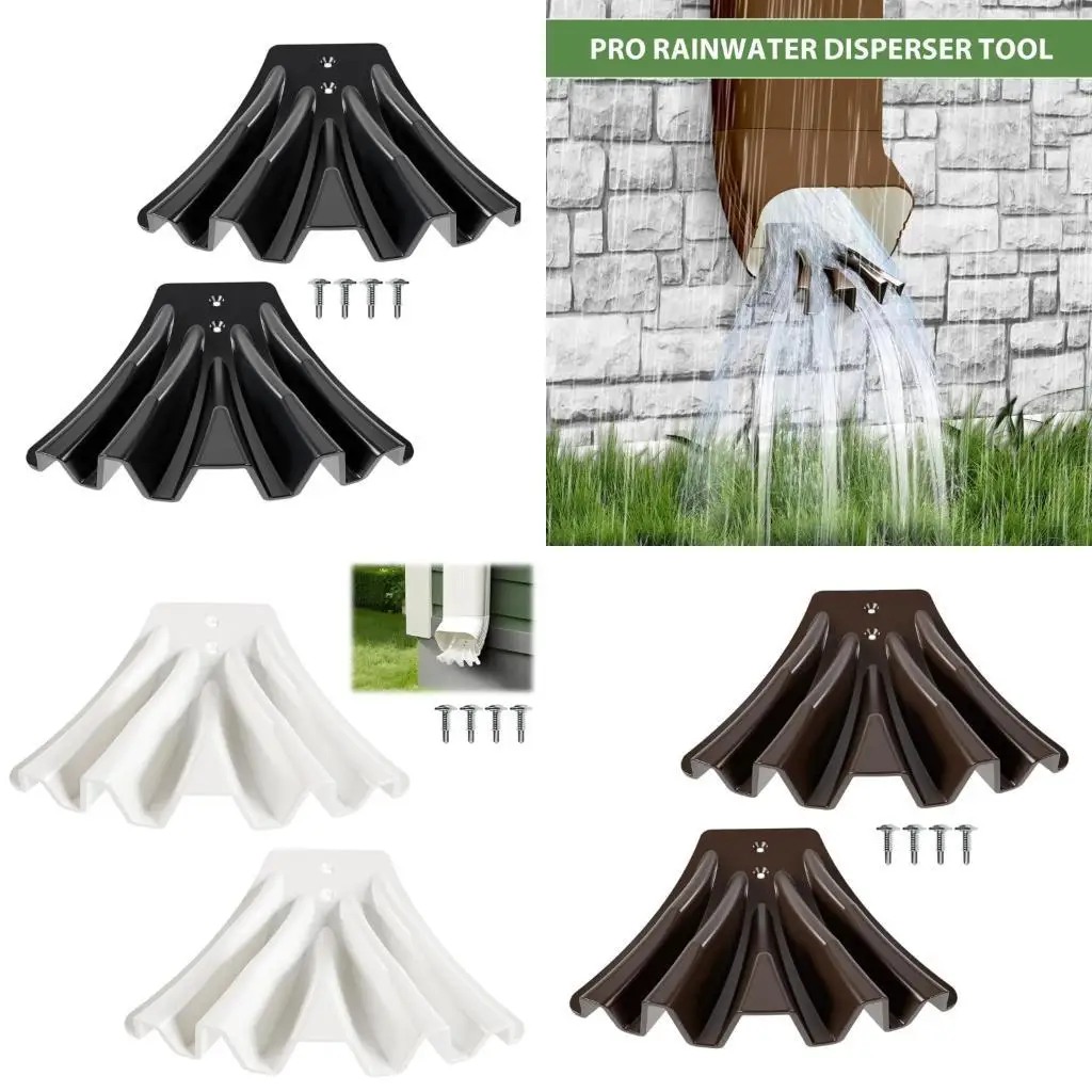 Y1UD 2pcs Gutter Downspout Palterter Downspout Blok Basement Water Diverter Alat Disperser Air Hujan Mudah Dipasang