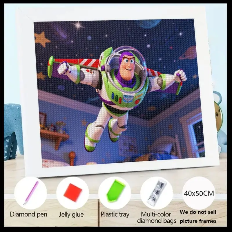 

1PC Buzz Lightyear Diamond Painting 5D Full Drill Toy Story Space Astronaut Cartoon DIY Diamond Art Kit, 40x50CM Rhinestone Gem