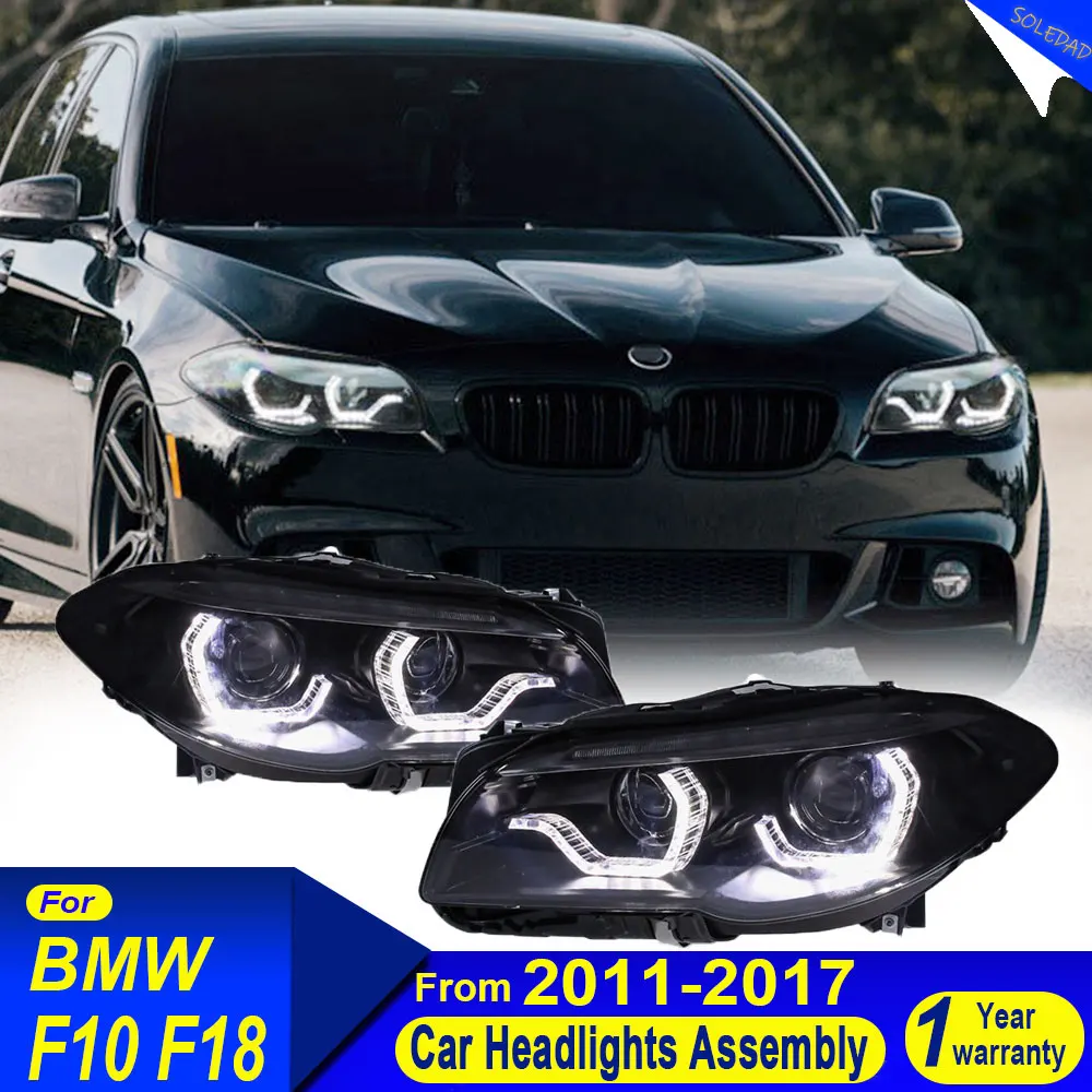 Car LED Headlight for BMW F10 F15 2011-2017 5 Series Full LED Headlamp Projector Angel Eye DRL Signal Auto Accessories