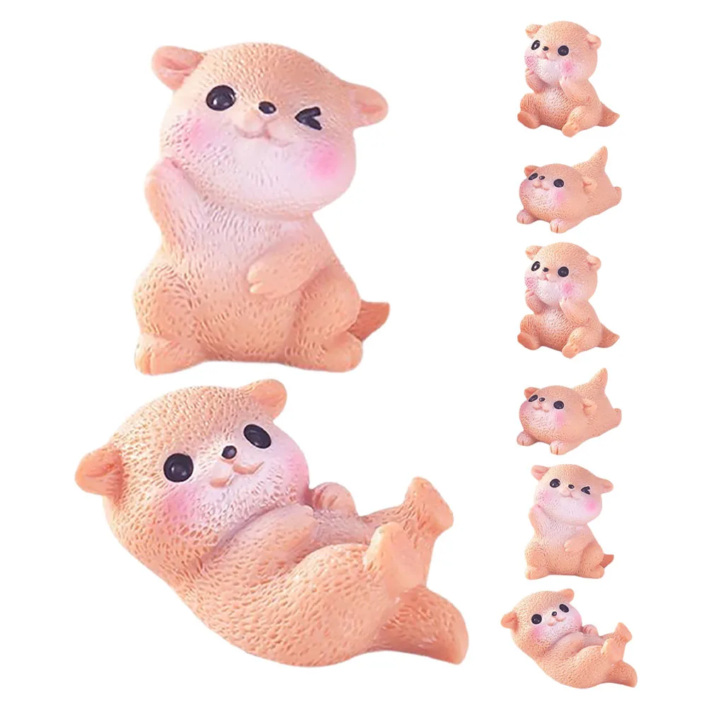 

8 Pcs Figurines Miniature Resin Decorations for Micro Landscape Fairy Garden Small Ornaments Cartoon Moss Accessories
