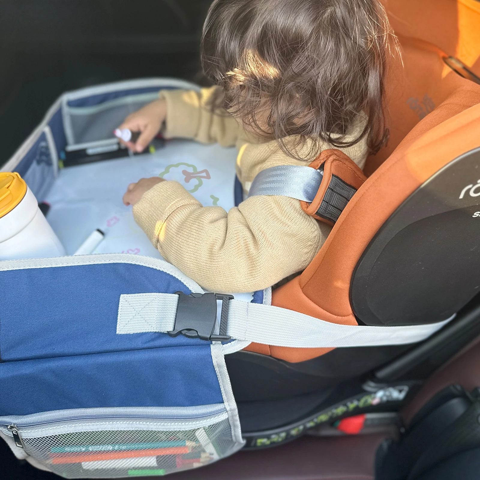 Erasable Kids' Car Whiteboard - Portable Vehicle Drawing Board with Tray for Children and Family Trips