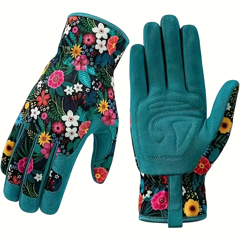 Womens Gardening Weeding Working Gloves Leather Garden Glove for Women Thorn Proof No Stab for Digging Planting Pruning ﻿