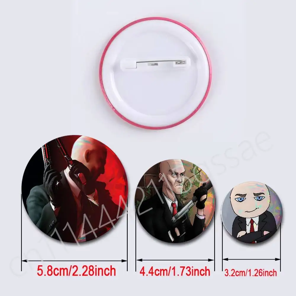 For Agent 47 Hitman Badge Tinplate Soft Button Pin Brooch Metal Badge Custom Jewelry Accessories Hat Bag Lapel