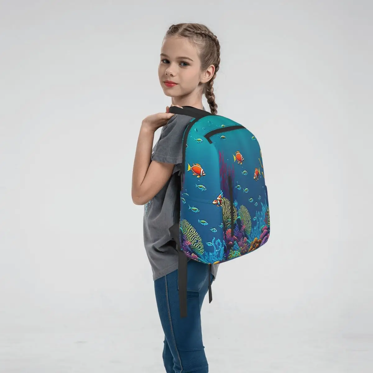 Tropical Fishes Corals And Corals And Tropical Fish Backpack Daypack Boys Girls BookBag School Bag Shoulder Bags for Men Women