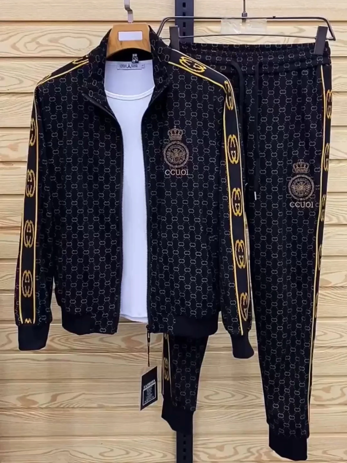 

Новый мужской спортивный костюм 287 для весны и осени: удобный комплект из двух предметов с длинным рукавом и воротником-стойкой, универсальный молодежный стиль