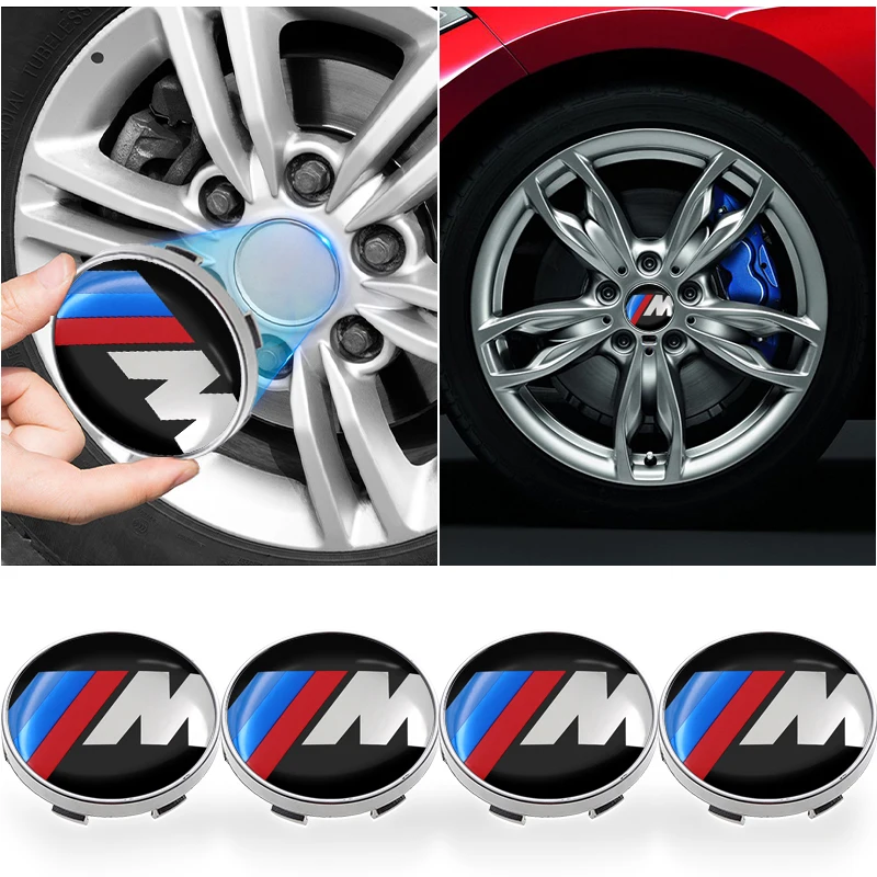 4pcs 60mm Car Wheel Center Hub Cap Rim Cover Emblem Stickers For BMW M E34 E36 E60 E90 E46 E39 E70 F10 F20 F30 X5 X6 X1 M3 M5 M6