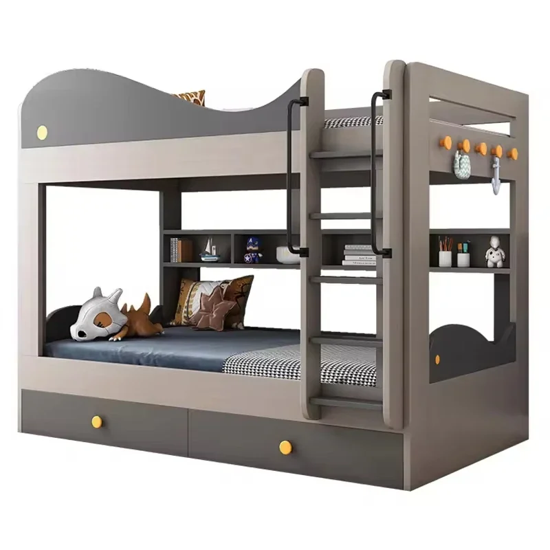 

Modern Children's Simple Bunk Bed Luxury Furniture Bedroom Girls Students With Drawer Storage Boys Single Bunk Bed