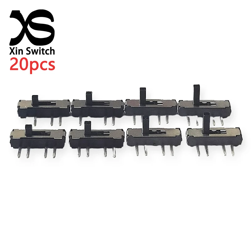 20PCS MSK-13D19 Toggle Switch Unilateral 4Feet Side Inserted 4mm DC 12V 0.1A 13*3.5 Handle Height 2-5H Sliding 3 Position 4 Pin