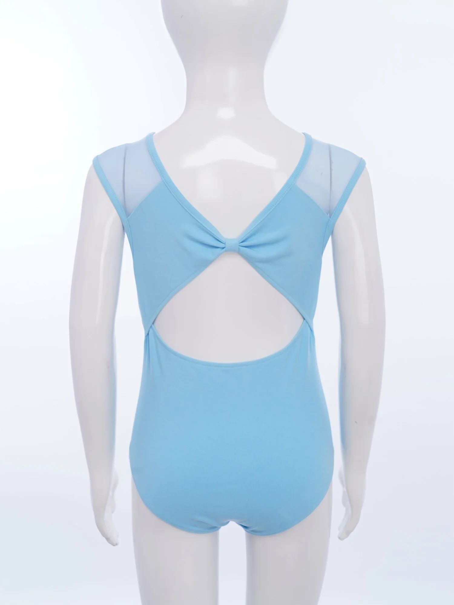 Leotardo de Ballet para niñas, traje de malla transparente sin mangas recortado, gimnasia, patinaje, clase de baile, disfraz de calentamiento de Yoga