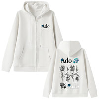 Ado World Tour 2025 Hibana Zipper Hoodie Men Women Fashion Japanese Style Zip Up Jacket Unisex Casual Fleece Zipper Sweatshirt