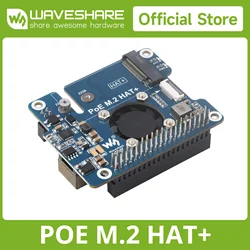 Waveshare PCIe To M.2 Adapter With PoE Function For Raspberry Pi 5, Supports NVMe Protocol M.2 Solid State Drive