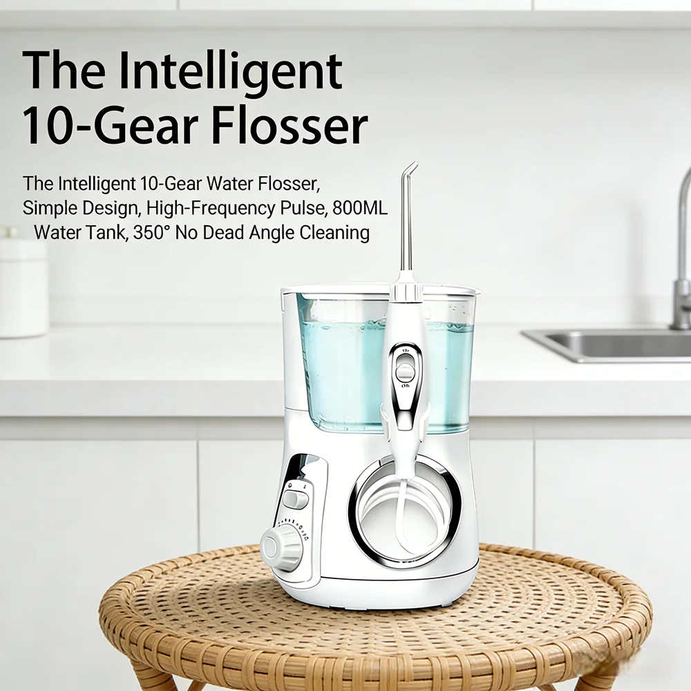 

Электрический ирригатор для полости рта, 10 режимов, 5 насадок, 800 мл, уменьшает неприятный запах изо рта и зубной налет