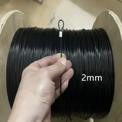 Cuerda de alambre de acero inoxidable 0,38 integrada, hilo de Pesca de Mar, línea de anzuelo de cristal, nailon negro o PVC recubierto, 100-6mm, 20M-304 M