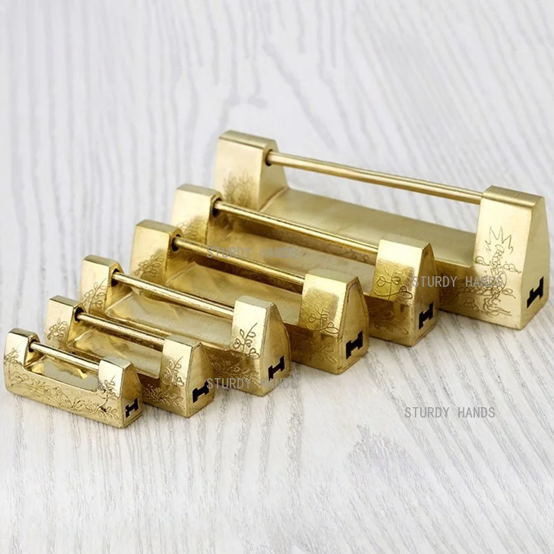 1pc Chinese Style Metal Hooks, Old-fashioned Key Locks, Traditional Cabinet Drawer Locks, Wooden Box Locks, Hardware Accessories