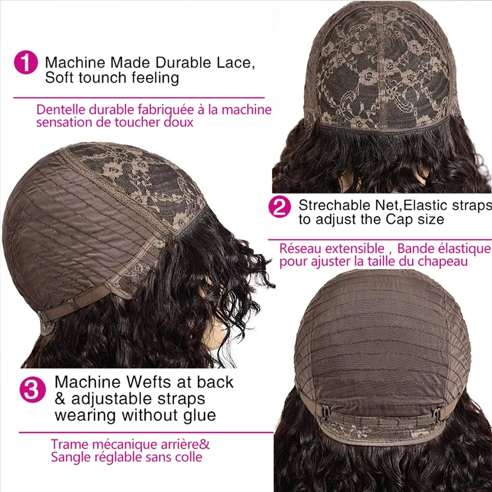 Peruca de cabelo humano encaracolado com Franja para mulheres, onda de água, Pixie curto, destaque sem cola, Bob Cut, perucas loiras, P4, 30, 27