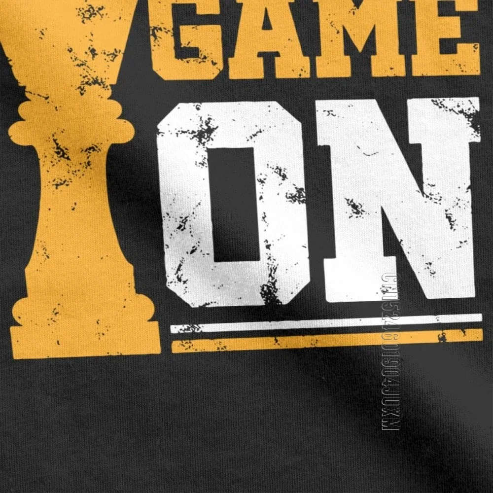 لعبة الشطرنج الرائعة على تي شيرت الرجال 100% تي شيرتات قطن الملك الملكة الحصان مروحة لاعب أبي 60s مجلس لعبة قصيرة الأكمام تيز الصيف