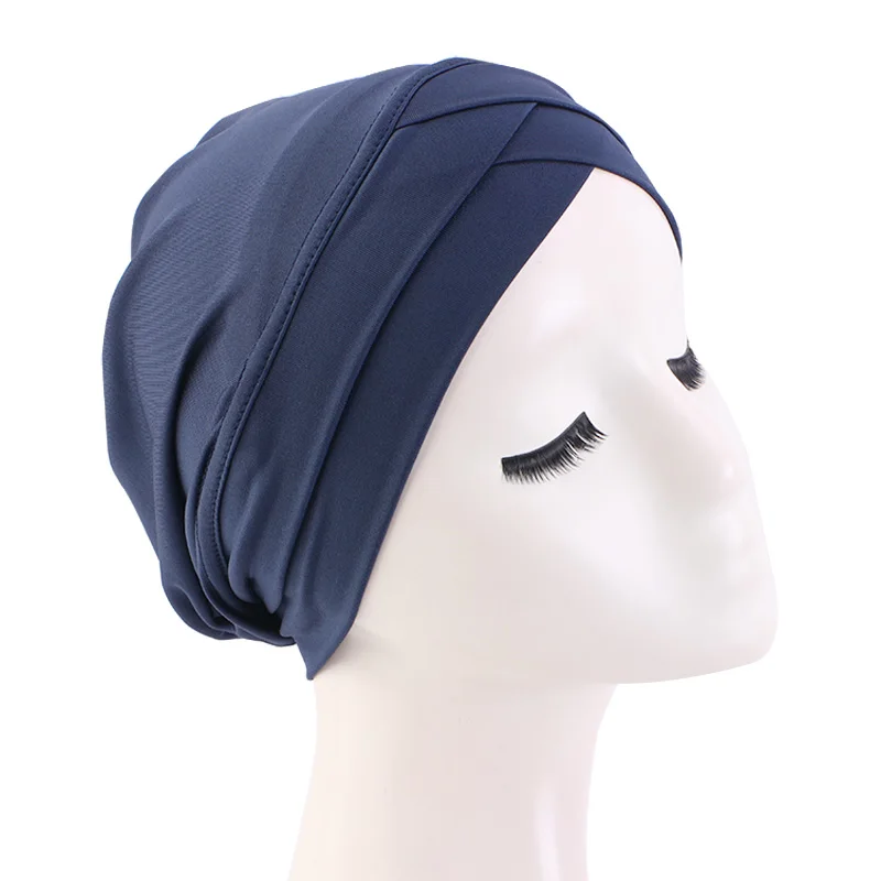 Neue Frauen Kreuz muslimischen Hijab Innenhut islamischen Untertuch arabischen Wrap Chemo Bandana muslimischen Schal Hijab Motorhaube Kappe indischen Hut – Detail 6