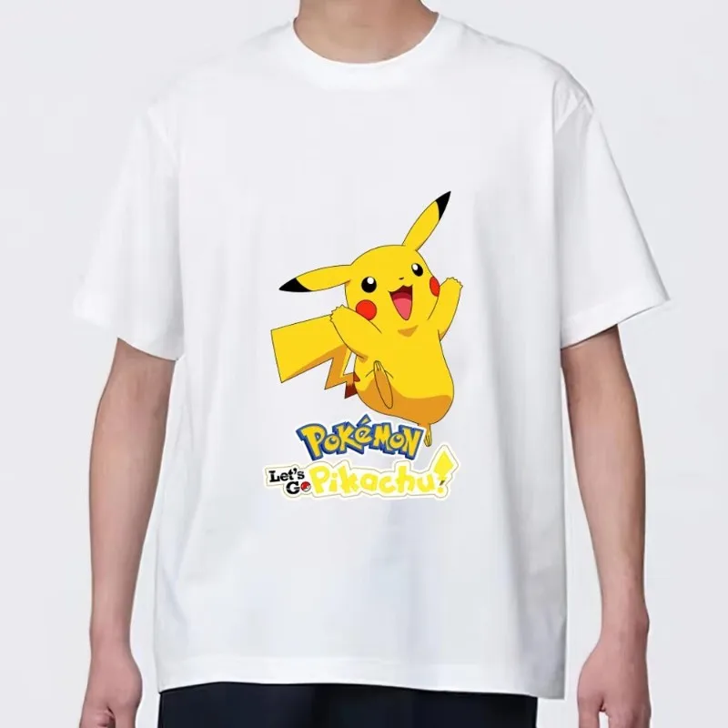 MINISO Pokemon P-Pikachu Cute T Shirt uomo coppia combinazione vestiti manica corta colletto moda donna cotone