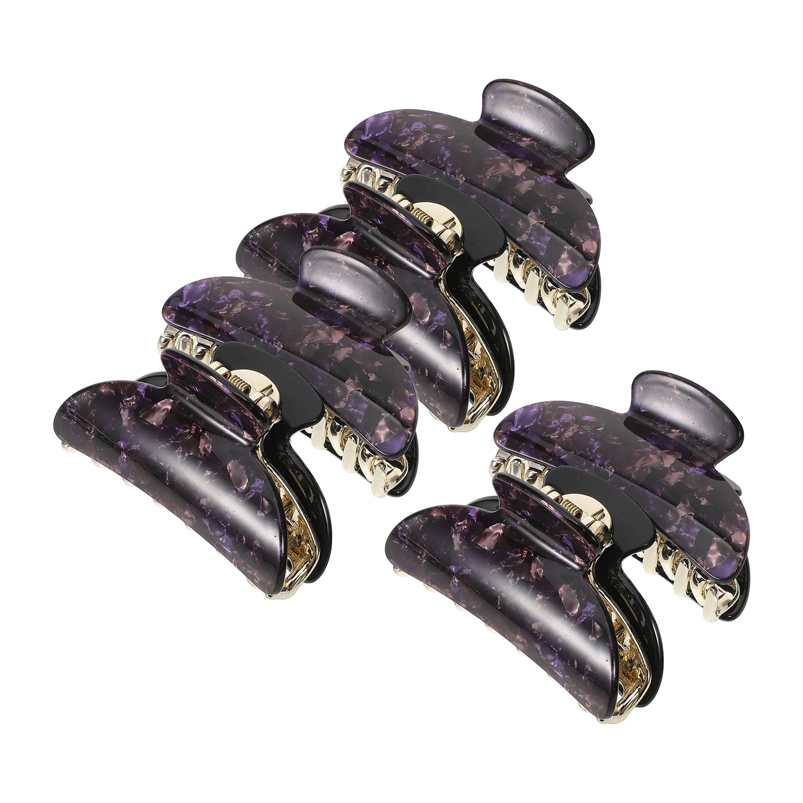 

Acrylic Floral Pattern Multicolored Hair Claw Jaw Clips Clamps for Girl Women Lady 6pcs/set Random Style