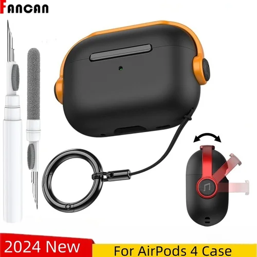 2025 nuevo para Airpods Pro funda de tercera generación con bloqueo seguro funda protectora de auriculares de música con Kit de limpieza para Apple AirPods 4 funda