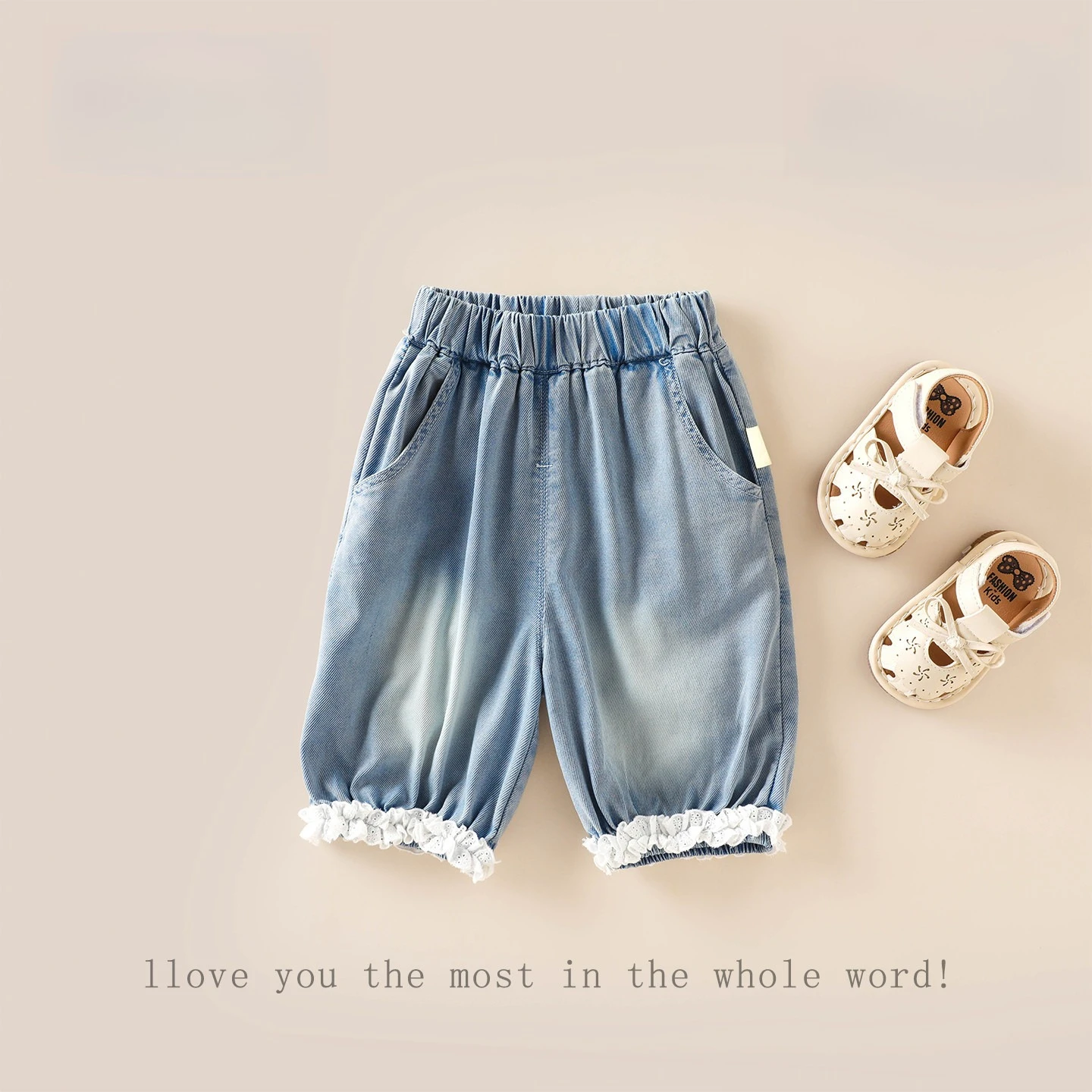 Girls' Jeans 2026 Summer New Cropped Pants Women's Treasure Summer Light Blue Versatile Pants